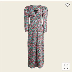 NWT J. Crew Drapey puff-sleeve dress in Ratti® Red blooms size 6